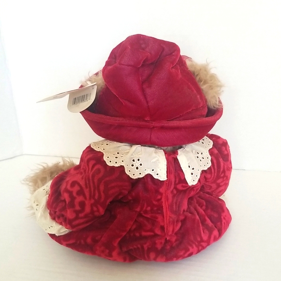 NEW Vintage Russ Berrie Alexandra Teddy Bear Plush Velveteen Dress/Hat with Tags - Picture 4 of 12